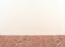 Puppenzimmer, klein, Ziegelsteinfussboden_Detail